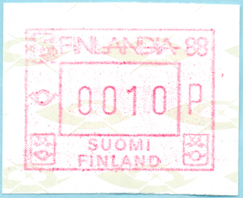 芬兰4号 FINLANDIA88 邮政号角（宽）自动化邮票