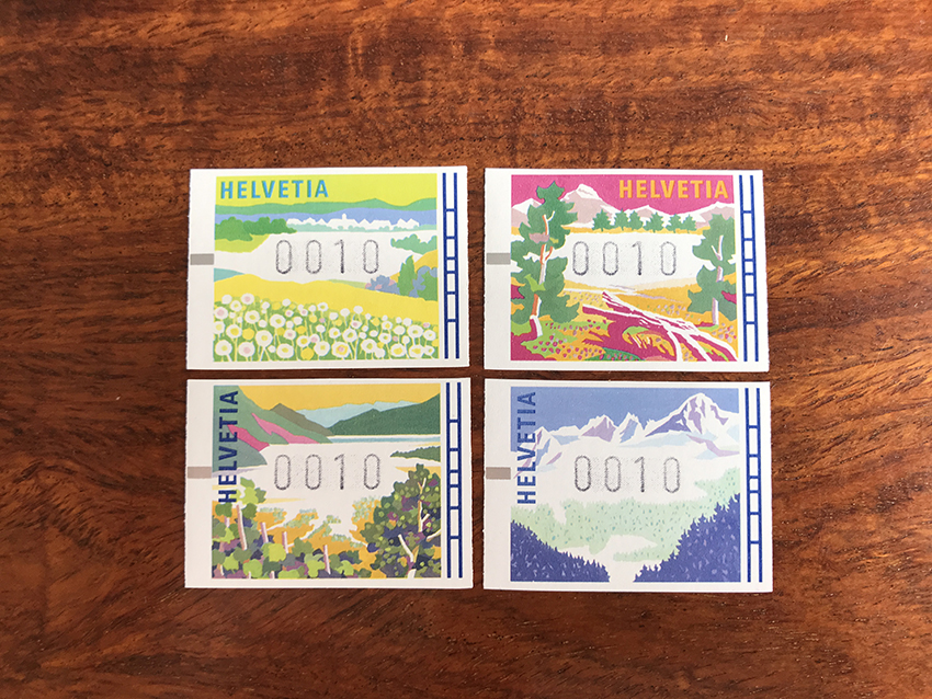 瑞士7-10号四季自动化邮票一套4枚