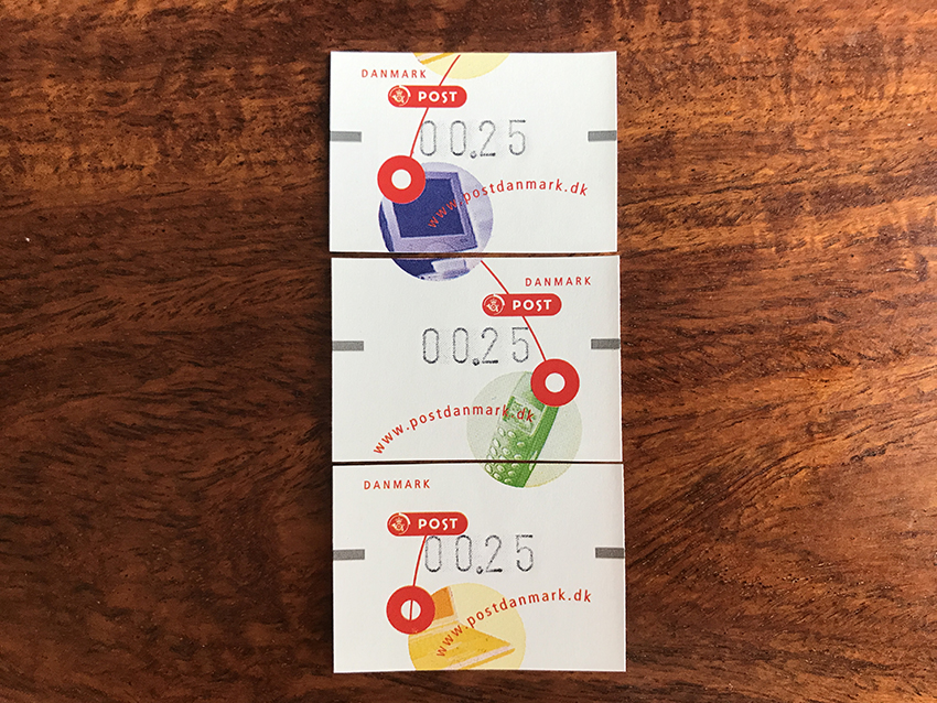 丹麦通信自动化邮票一套3枚