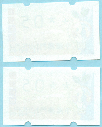 澳门 2002版“节约能源”灯泡自动化邮票 细体字0.5元面值星号下移和正常票各1枚